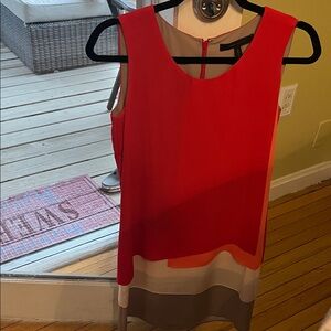 BCBGMaxAzria Red and Gray Mini Dress